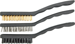 Borstel Set 3-delig – Messing, Staal en Nylon 17 cm
