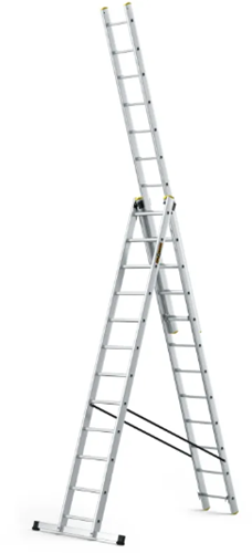 3-delige aluminium ladder 3x12 treden PRO