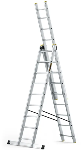 3-delige aluminium ladder 3x9 treden PRO
