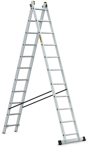 2-delige aluminium ladder 2x11 treden PRO