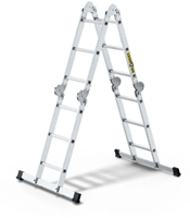 Ladder aluminium 4x3 treden met platform PRO-3