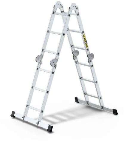 Ladder aluminium 4x3 treden met platform PRO-3
