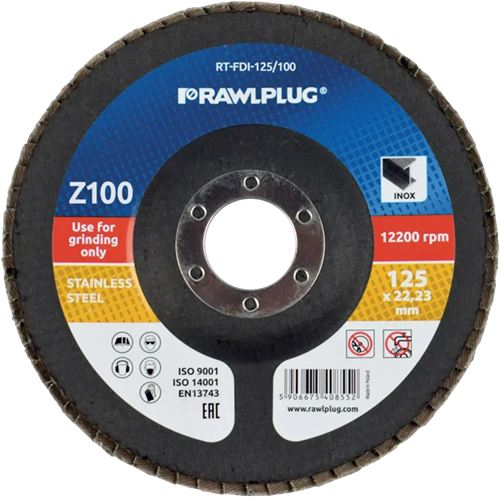 Schuurbladen Zirkonium voor RVS Z100 125x22,23 mm - 10 stuks