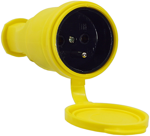 Contactstekker rubber 16A 230V IP44 - Geel