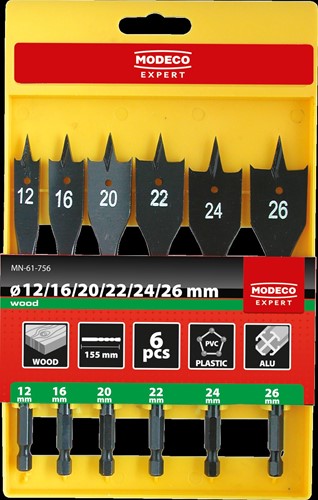 Modeco Expert - Speedboor - houtborenset 6-delig