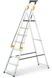 Aluminium ladder 8 treden PRO met leuningen