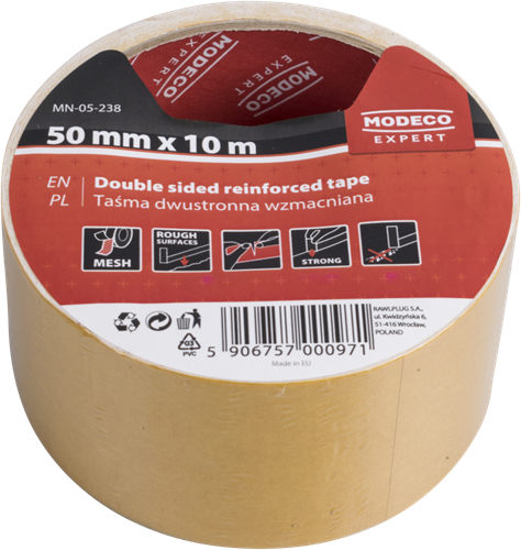 Modeco Expert - Dubbelzijdig VERSTERKT tape 50MM X 25M