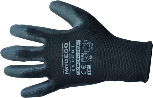 Modeco Expert - Gecoat polyester handschoenen - zwart maat 10'