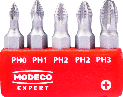 Bitset 25mm PH0, PH1, PH2, PH3 - 5-delige