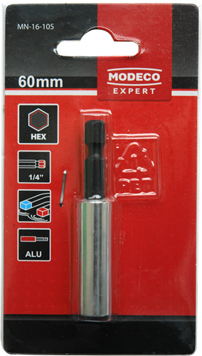 Modeco Expert - Magnetische bithouder 60mm - aluminum - 1/4"