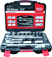 Modeco Expert - Set dopsleutels 23-dlg 1/2", PCV koffer