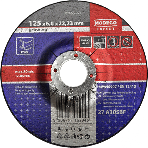 Modeco Expert - Afbraamschijf - 125 x 6 x 22,23 mm - Staal