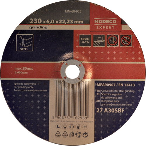 Modeco Expert - Afbraamschijf - 230 x 6 x 22,23 mm - Staal