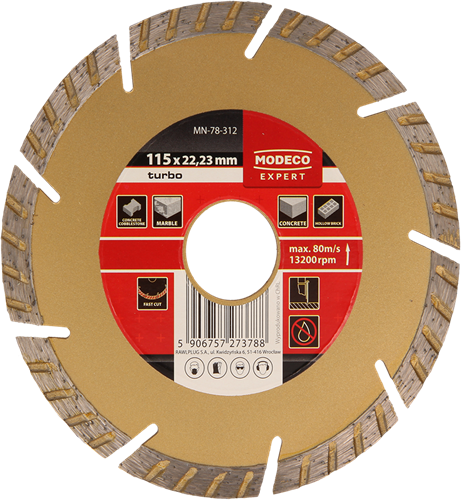 Modeco expert - TURBO Diamantschijf - 115 x 22,23mm - Beton 