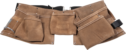 Modeco Expert - Gereedschapsgordel met riem, 10 zakken - Leer