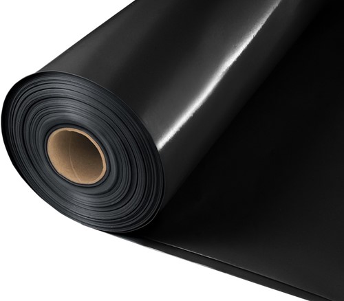Dampremmende PE folie 0,2mm Zwart 6x50m