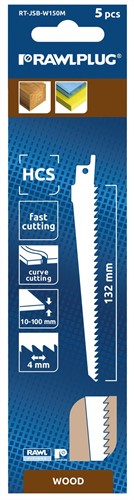 Zaagbladen voor Hout voor Reciprozaag 152mm/4mm - 5 stuks