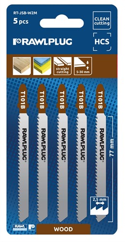 Zaagbladen voor Decoupeerzaag voor Hout –  HCS 100mm/2,5 mm - 5 stuks