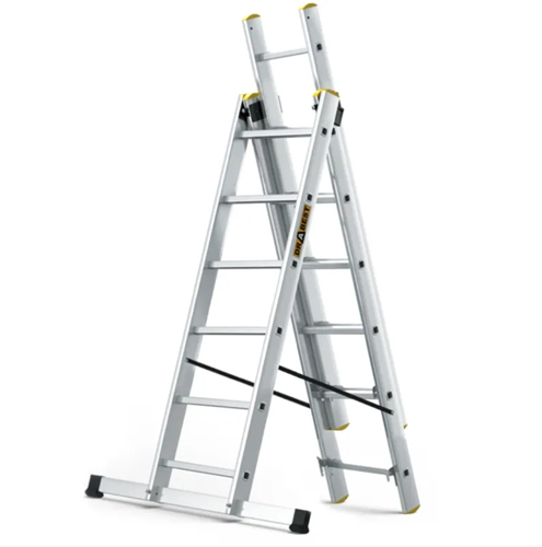 3-delige aluminium ladder 3x6 treden PRO